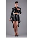Black Flared Latex Skirt