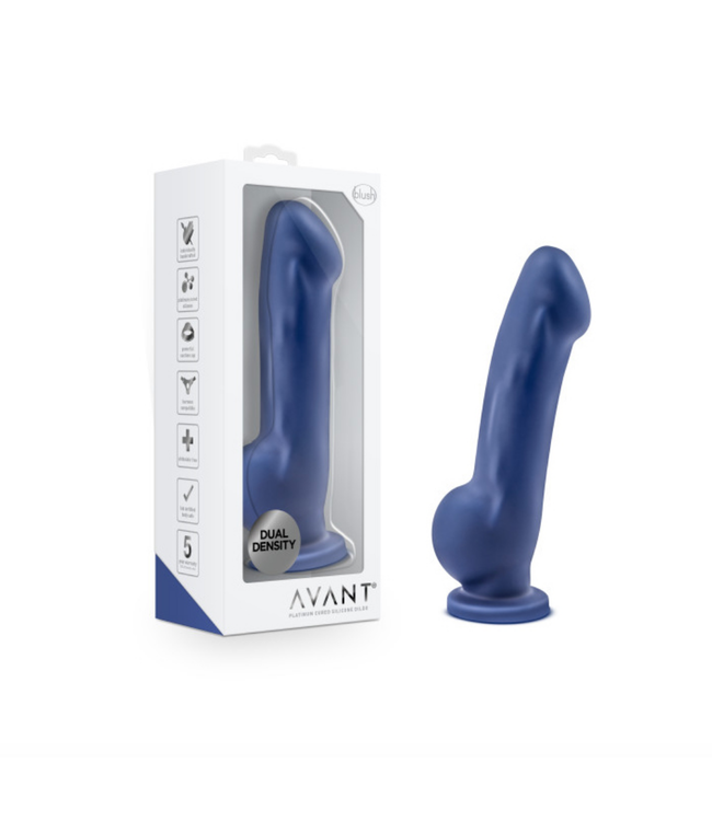 Ergo Indigo D8: Artisan 7 Inch Dildo with Suction Cup