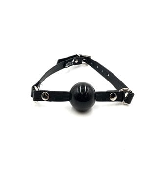 Aslan Leather Silicone Black Ball Gag