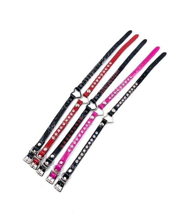 Shiny Rhinestone Heart Choker