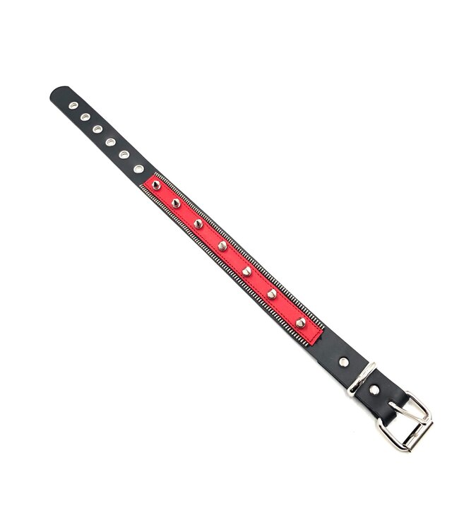 Spiked Zipper Leather Choker