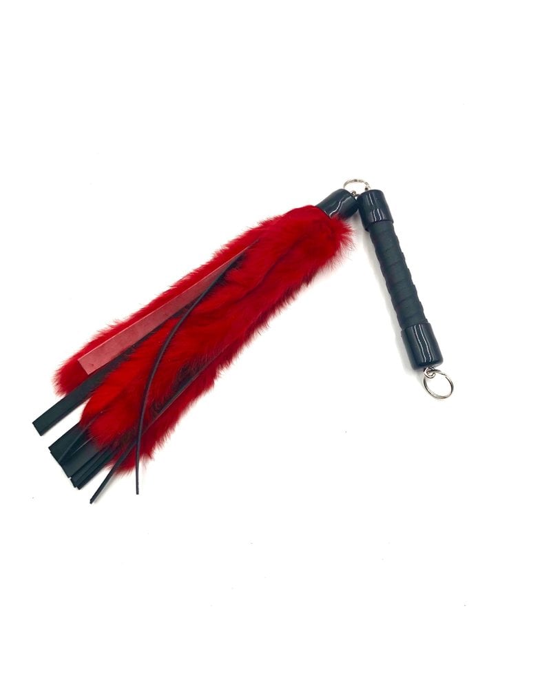 TOF INC Rabbit Fur And Leather Swivel Flogger