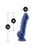 Ergo Indigo D8: Artisan 7 Inch Dildo with Suction Cup
