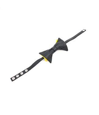 Fisted Leather Double Bow Tie