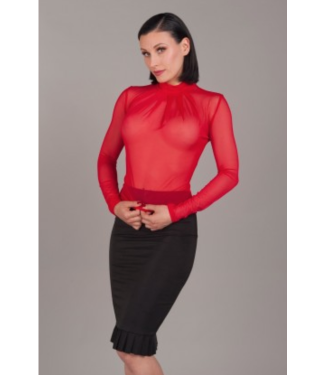 Long sleeve top with pleats