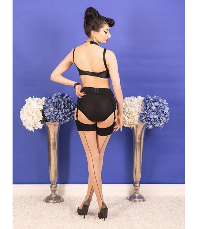 Seamed Stocking Contrast Black