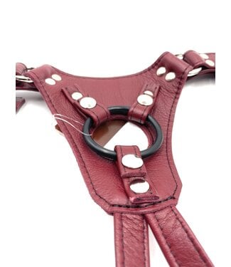 Aslan Leather Cherry Jaguar Dildo Leather Harness | Aslan Leather