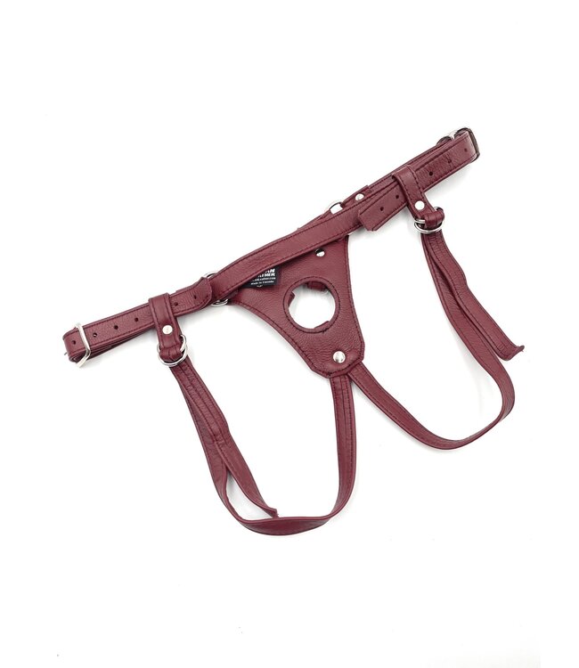 Cherry Jaguar Dildo Leather Harness | Aslan Leather