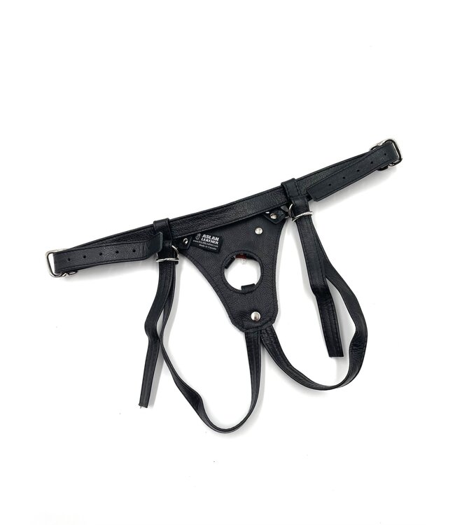 Black Jaguar Strapon Dildo Harness | Aslan Leather
