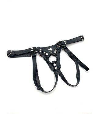 Aslan Leather Black Jaguar Strapon Dildo Harness | Aslan Leather