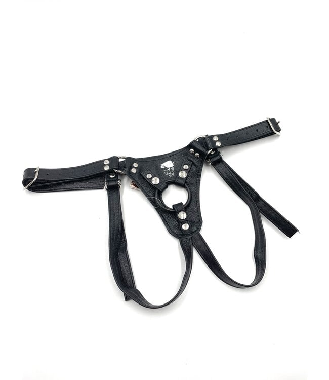 Black Jaguar Strapon Dildo Harness | Aslan Leather