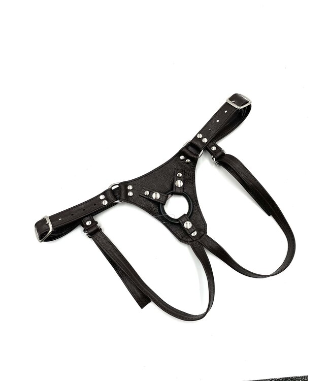 Chocolate Jaguar Strap On Dildo Harness | Aslan Leather