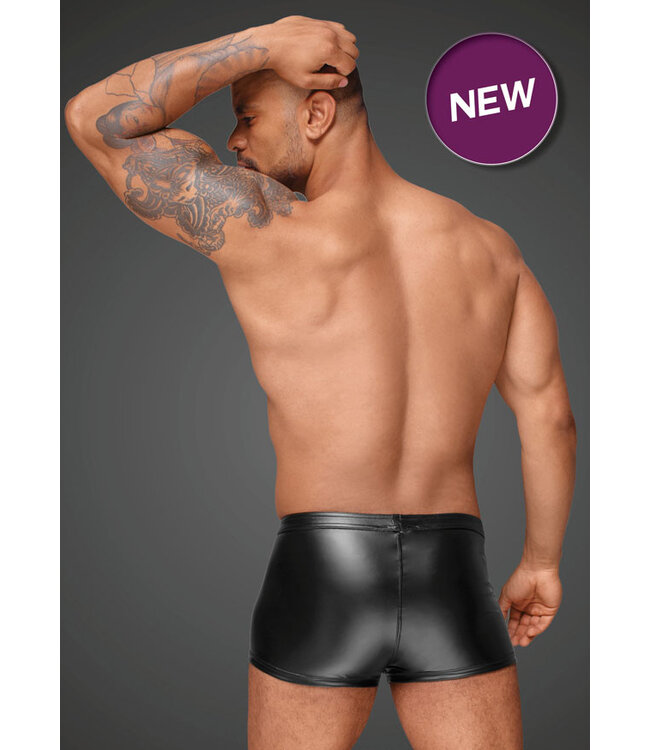 Shorts with PVC/zipper front