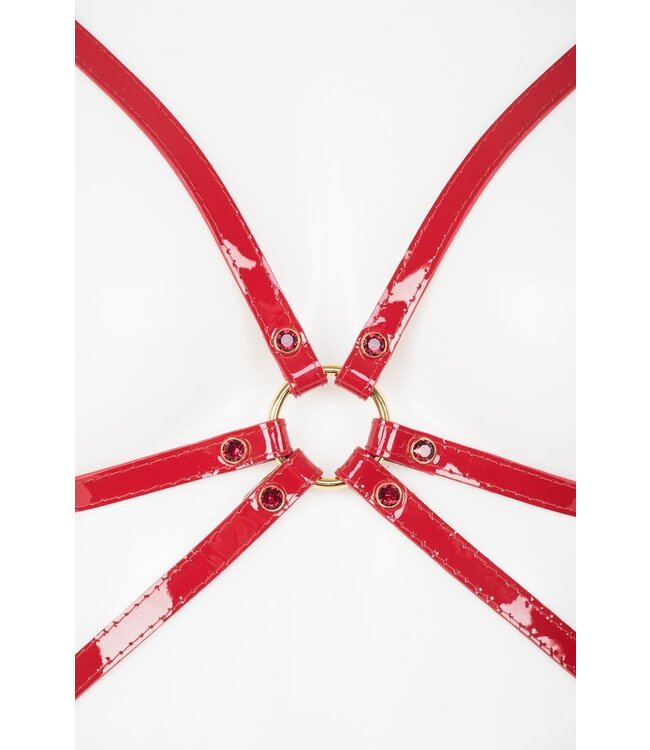 Red Hot Cage Body Harness | Luxury Kink