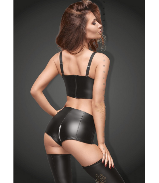 High waist shorts with zipper