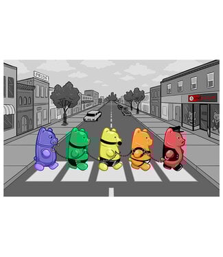 Bondesque Kinky Greeting Cards - Rainbow bears