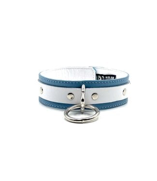 Aslan Leather Crystal Blue  Leather Collar | Jagual Collection