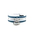 Aslan Leather Crystal Blue  Leather Collar | Jagual Collection