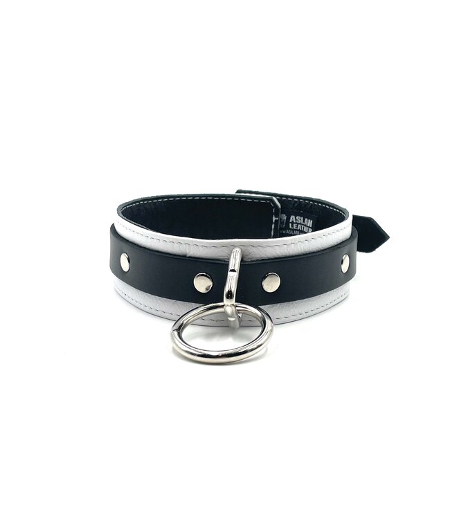 Black and White Leather Collar | Jaguar Collection  By Aslan Leather