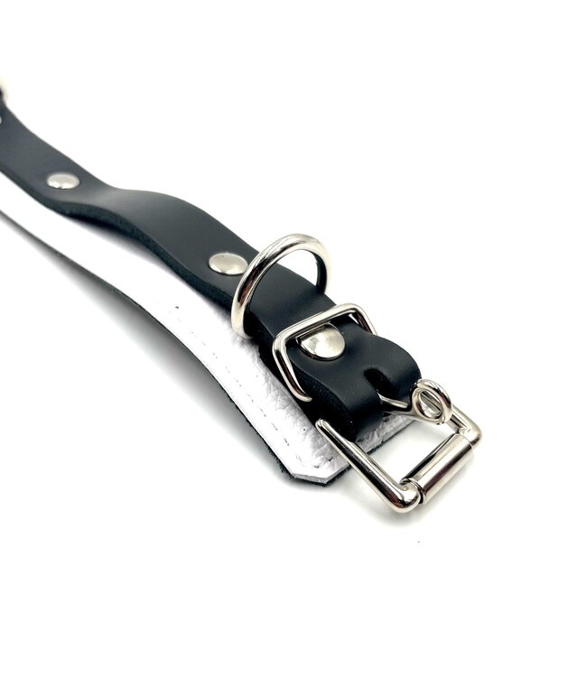 Black and White Leather Collar | Jaguar Collection  By Aslan Leather