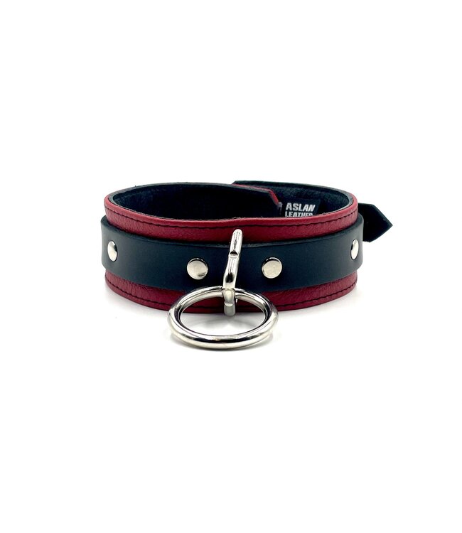 Red and Black Leather Collar | Jaguar Collection By Aslan Leather