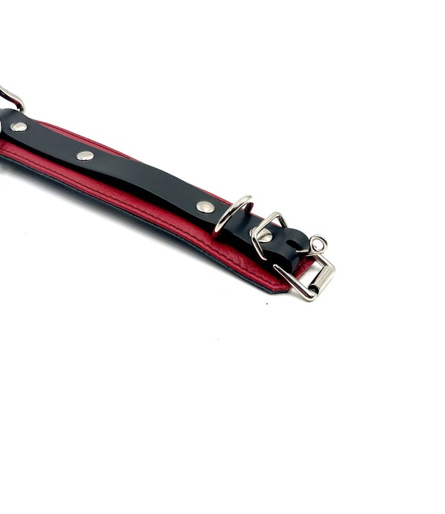 Red and Black Leather Collar | Jaguar Collection By Aslan Leather