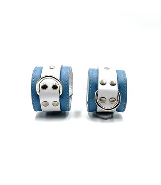 Aslan Leather Crystal Blue Wrist Cuffs | Jaguar Collection