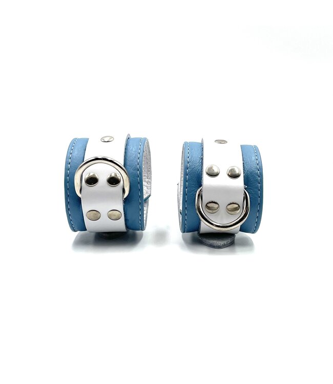 Crystal Blue Wrist Cuffs | Jaguar Collection By Aslan Leather
