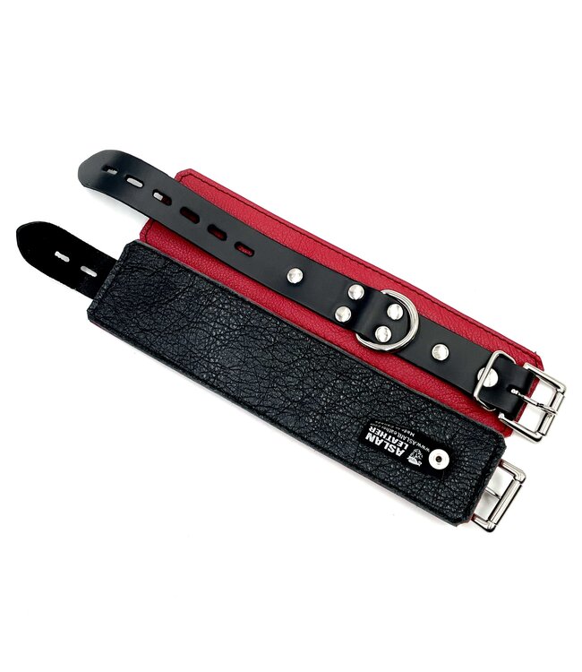 Red and Black Wrist Cuffs | Jaguar Collection By Aslan Leather