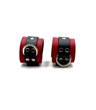 Aslan Leather Red and Black Wrist Cuffs | Jaguar Collection
