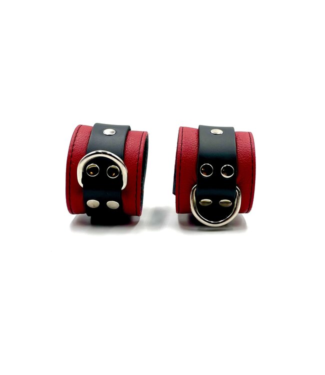 Red and Black Wrist Cuffs | Jaguar Collection By Aslan Leather