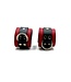 Aslan Leather Red and Black Wrist Cuffs | Jaguar Collection