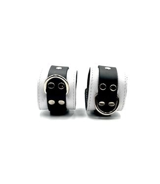 Aslan Leather Black White Wrist Cuffs | Jaguar Collection