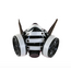 Gas mask with stripes
