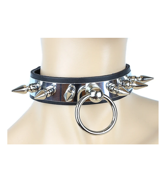 Funk Plus Choker with Metal plate and spikes