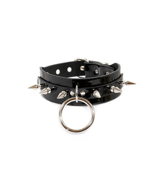 Funk Plus Vinyl Choker with spikes and O ring