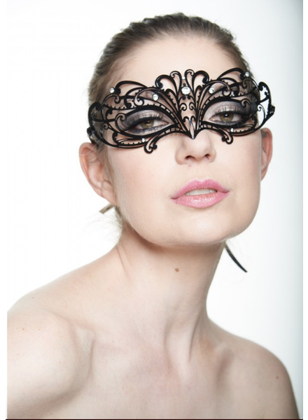Kayso Laser Cut Mask with Clear Rhinestones