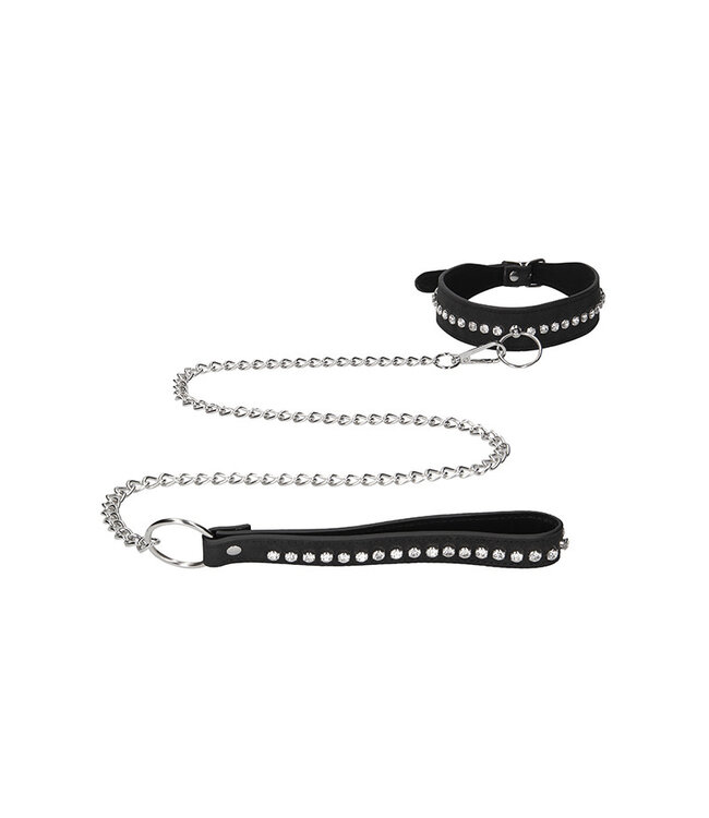 Ouch Diamond Studded Collar with Leash