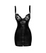 Mini Dress with Lace Chest and 2-way Zipper
