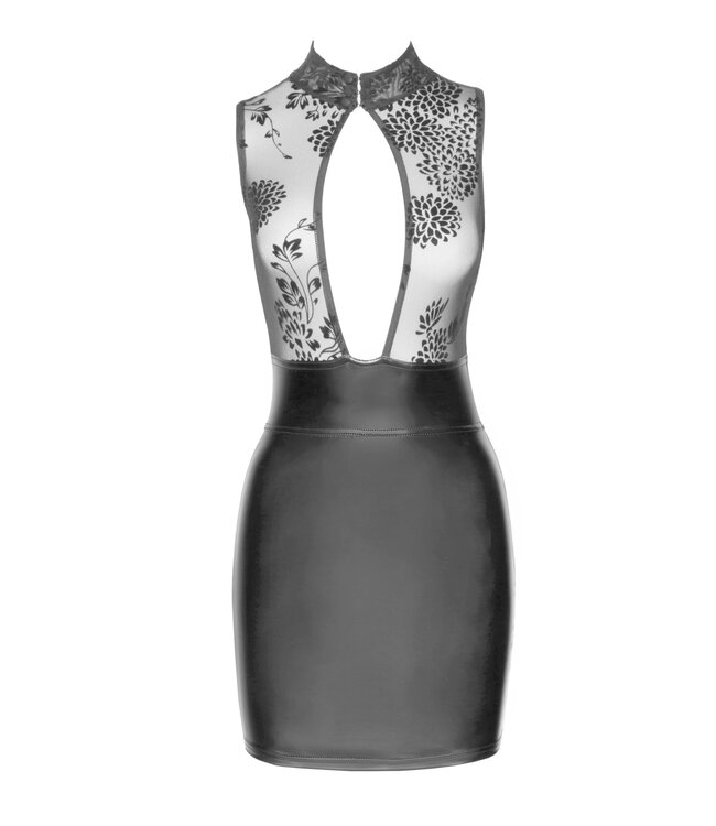 Short  Black Dress with Sheer Top