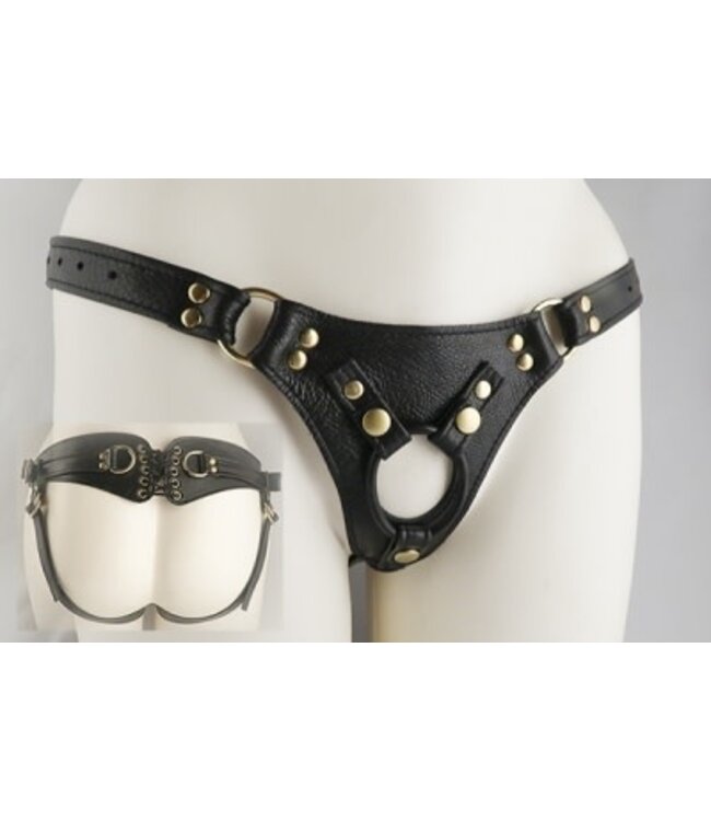 Black Panther Jaguar Minx Strap On Dildo Harness  | Aslan Leather