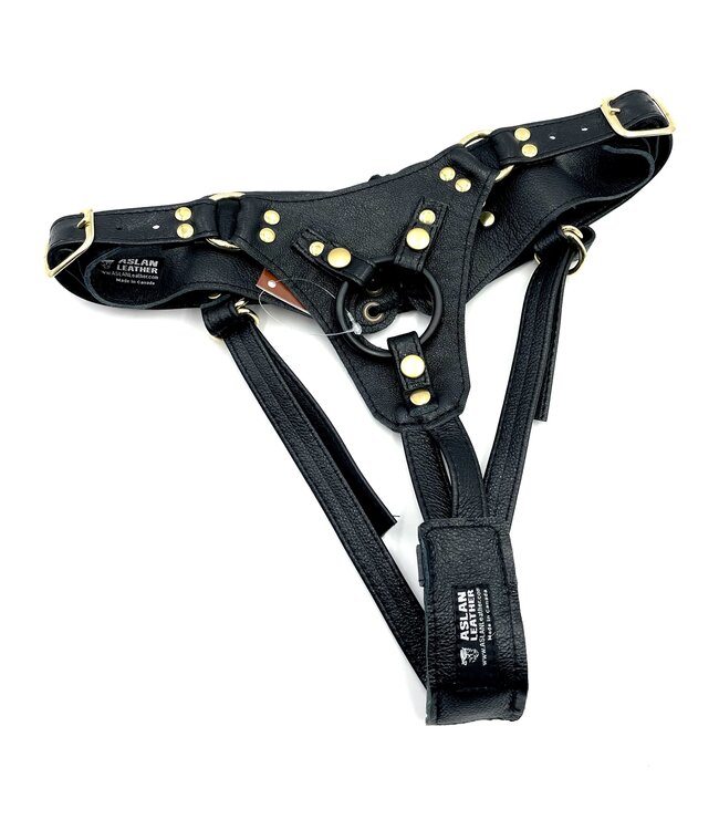 Black Panther Jaguar Minx Strap On Dildo Harness  | Aslan Leather