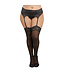 Sheer Nylon Thigh-High Stockings With Lace Top