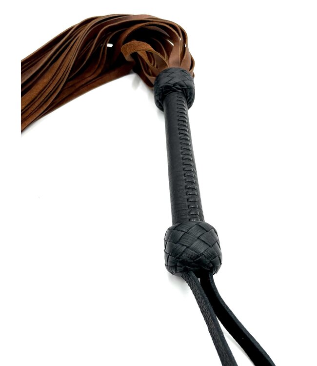 Cowhide Sting Flogger with Laced Handle