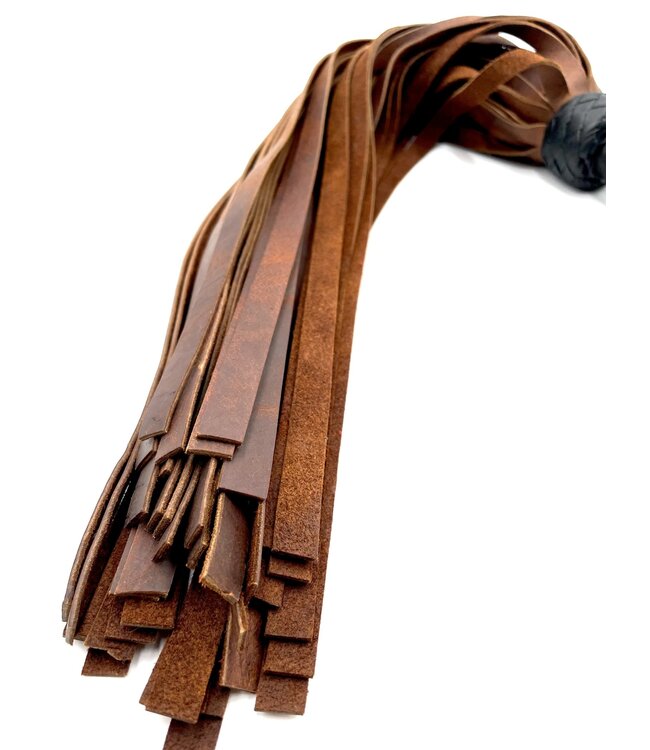 Cowhide Sting Flogger with Laced Handle
