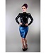 Peter Domenie Black Latex Blouse with Pleats