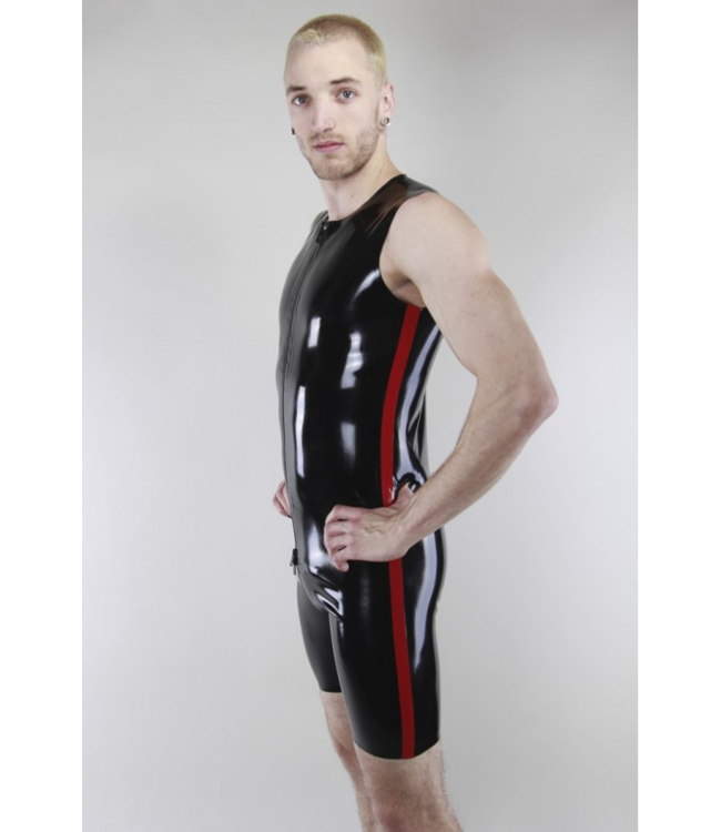 Black Latex Sleeveless Surf Suit
