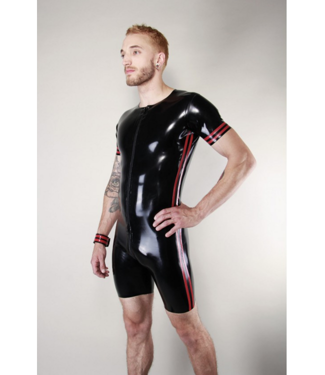 Black Short Sleeve Latex Surf Suit