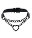 Heart You Choker with Black Chain | Vegan Leather