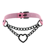 Heart You Choker with Black Chain | Vegan Leather